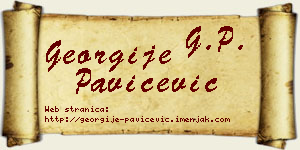Georgije Pavičević vizit kartica